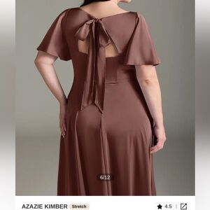 Azazie Brown Dress with Bow Detail